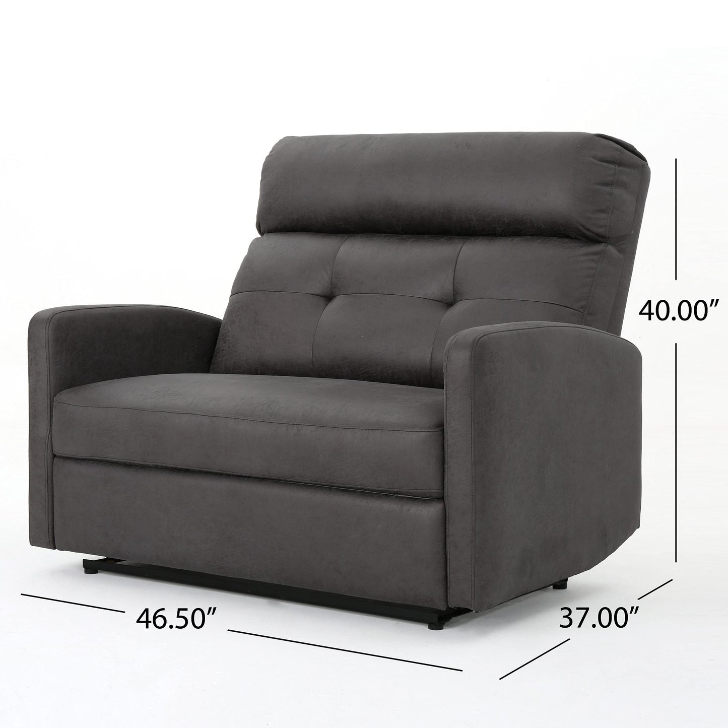 GDFStudio Christopher Knight Home Halima Microfiber 2-Seater Recliner, Slate
