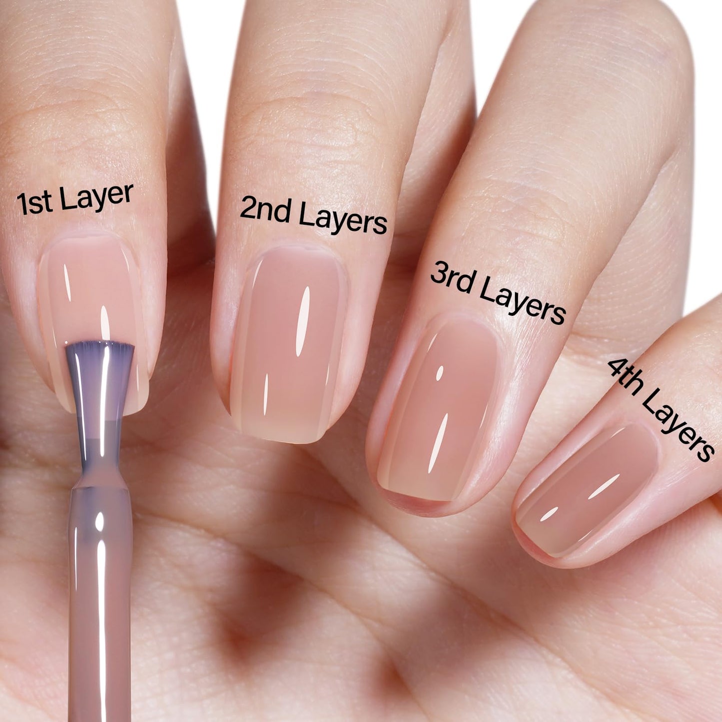 AILLSA Nude Gel Polish Light Mocha Neutral Gel Nail Polish Skin Tone Dark Color Translucent Gel Polish Long Lasting Natural Jelly Nails Soak Off U V Gel for Nail Art at Home Valentine Gift 0.51 Fl Oz