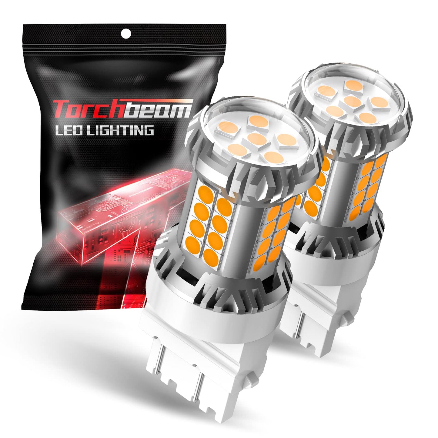 Torchbeam 3157 3156 LED Bulb Tail Brake Lights Red 600% Brighter, 3056 3057 4057 4157 3457 Brake Stop High Mount Stop Tail Taillights for Cars, Non-polarity, 3030 38-SMD, Pack of 2