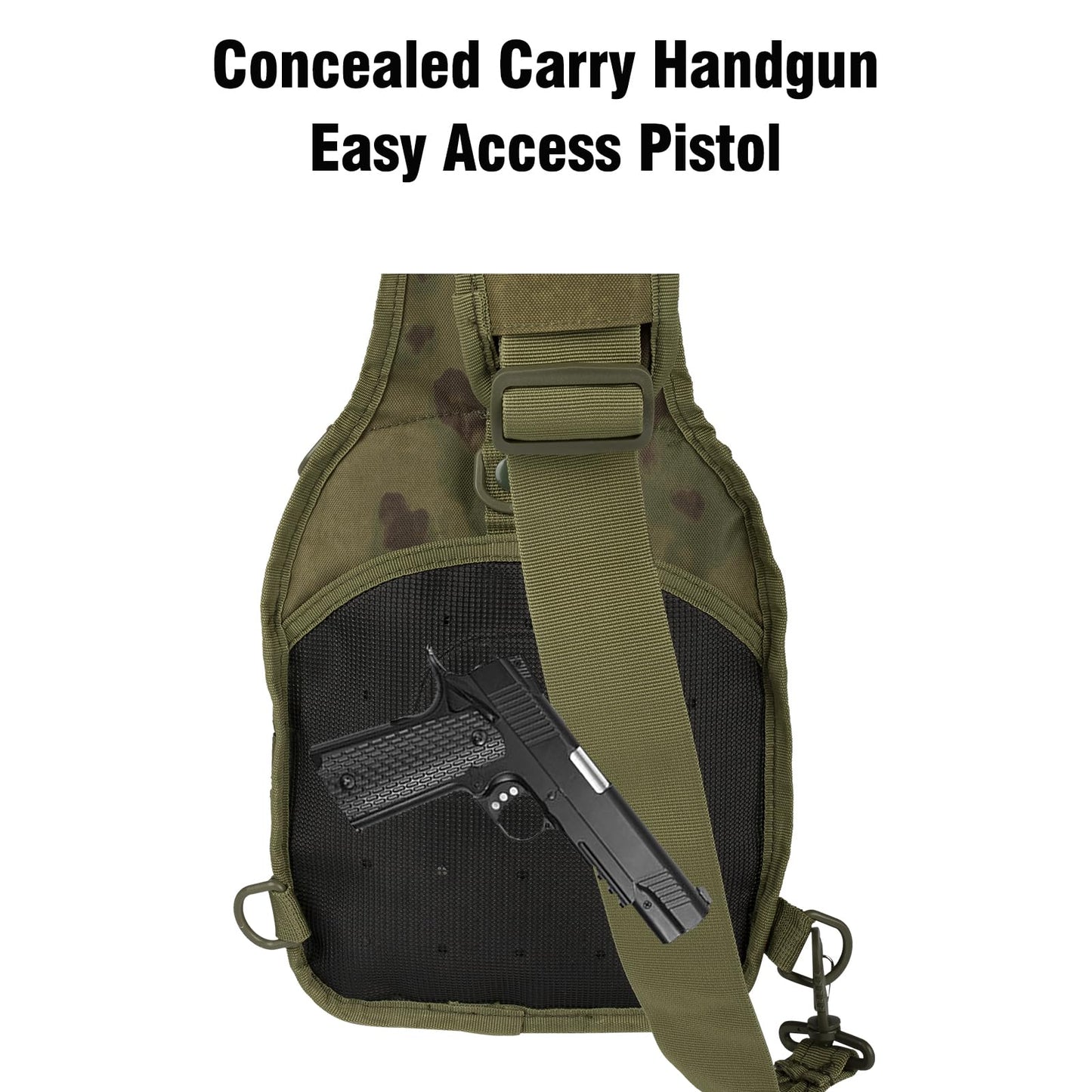 BOMTURN Tactical Backpack-1000D Waterproof Military Backpack/Laser-Cut/CCW Bags Sling Bag Tactical Satchel Shoulder Bag Men