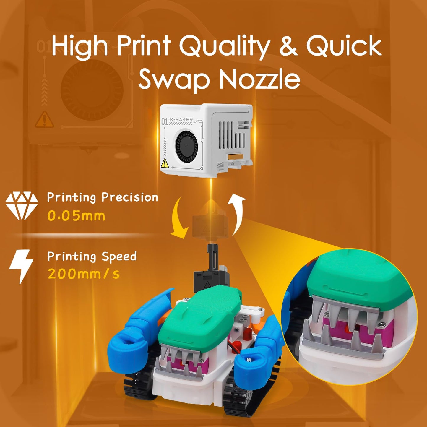 AOSEED 3D Printer for Kids, Beginner 3D Printer with 8 PLA Filament Set, Huge Toy Library & Modify, Wi-Fi & App Control, Create STEM Toys, High Precision, W/ 15+ Mini 3D Design Module, X-Maker Joy