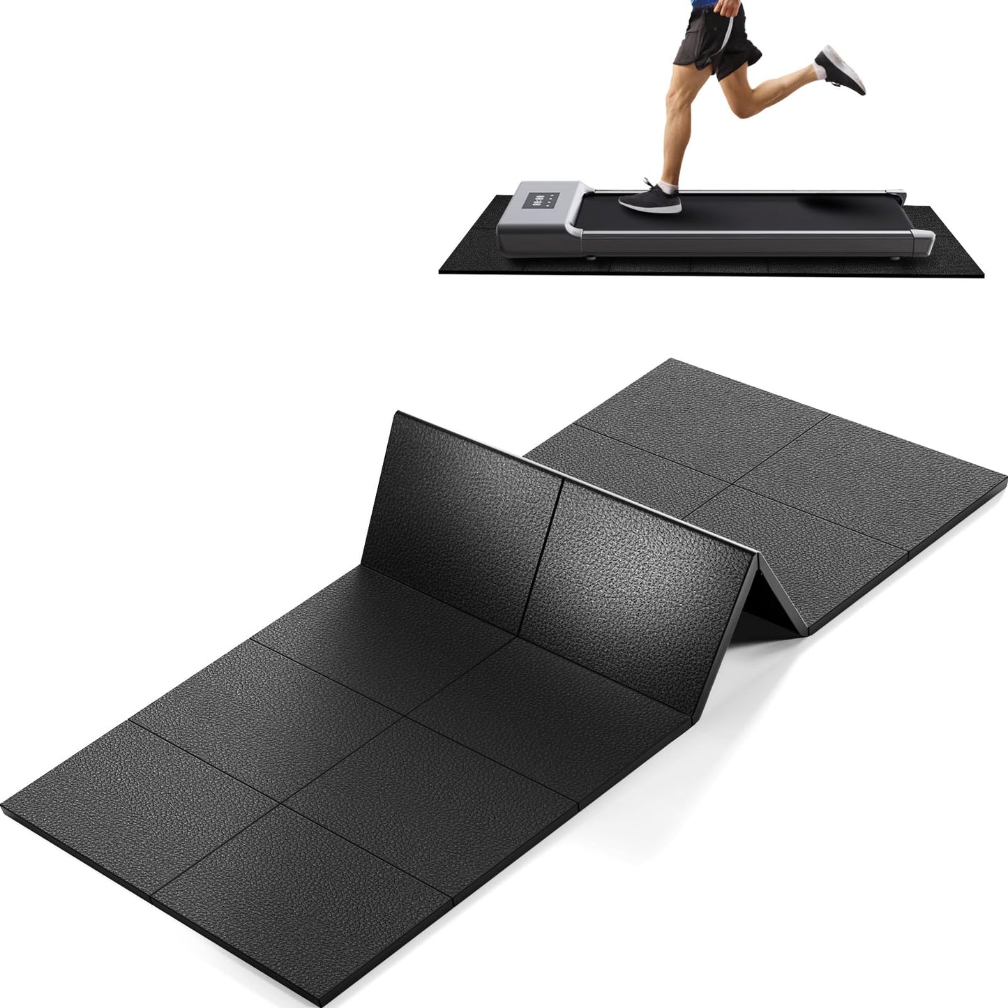 Foldable Treadmill Mat Walking Pads, Bike Exercise Equipment Mat, 1/4" Thick, 68"x24" Anti-Slip Waterproof Floor Protector for Carpet, Home Hardwood, Home Gyms, Workout Fitness Machines, Yoga, Gift