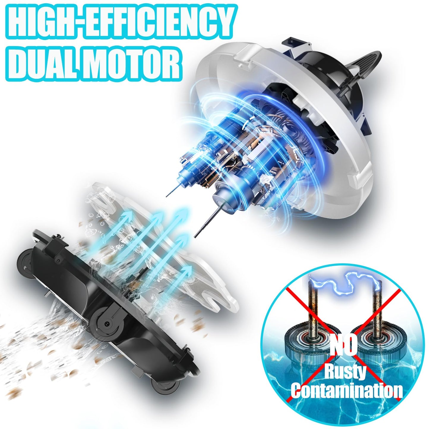 (2025 Upgrade) Cordless Robotic Pool Cleaner, Pool Vacuum for Above Ground Pool with 120 Mins Runtime, Auto-Parking Robot Pool Cleaner for Inground Flat Pools Up to 1000 sq.ft