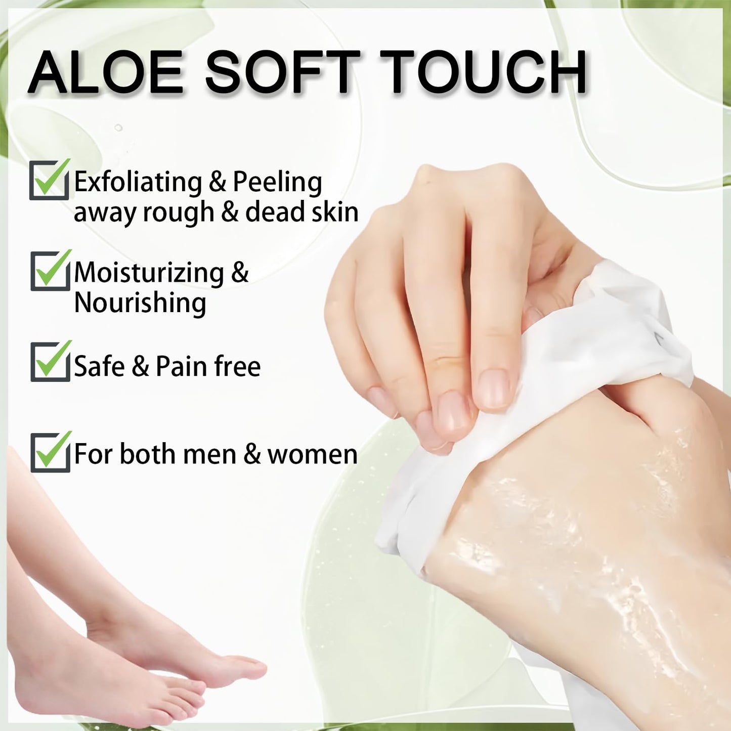 ASMAYSA Hydrating Hand and Foot Mask, 5 Pcs Foot Mask Peel & 5 Pcs Moisturizer Gloves with Aloe Vera Extracts, Moisturizing and Softening Hand & Foot Mask for Women Men Spa at Home