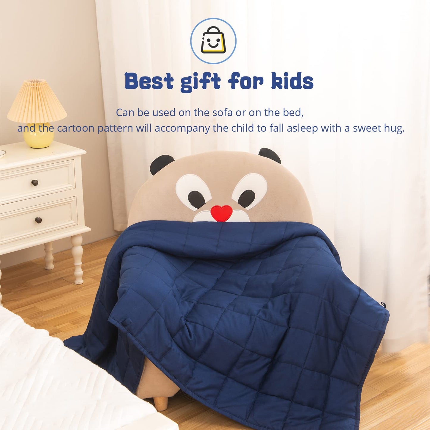 Aimon Weighted Blanket 3Lb, Dark Blue, Washable Breathable Weighted Blanket for Outdoors, Small Size, Soft and Calm with Glass Beads (20"*30", 3Lbs)