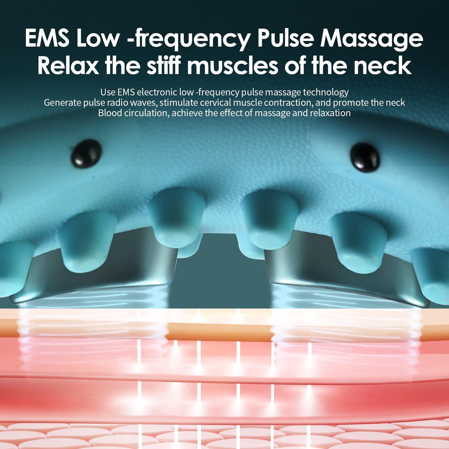Hugterra Neck Massager, Electric Neck and Back Traction Relaxer Portable Compact Massage Pillow for Chair Ideal