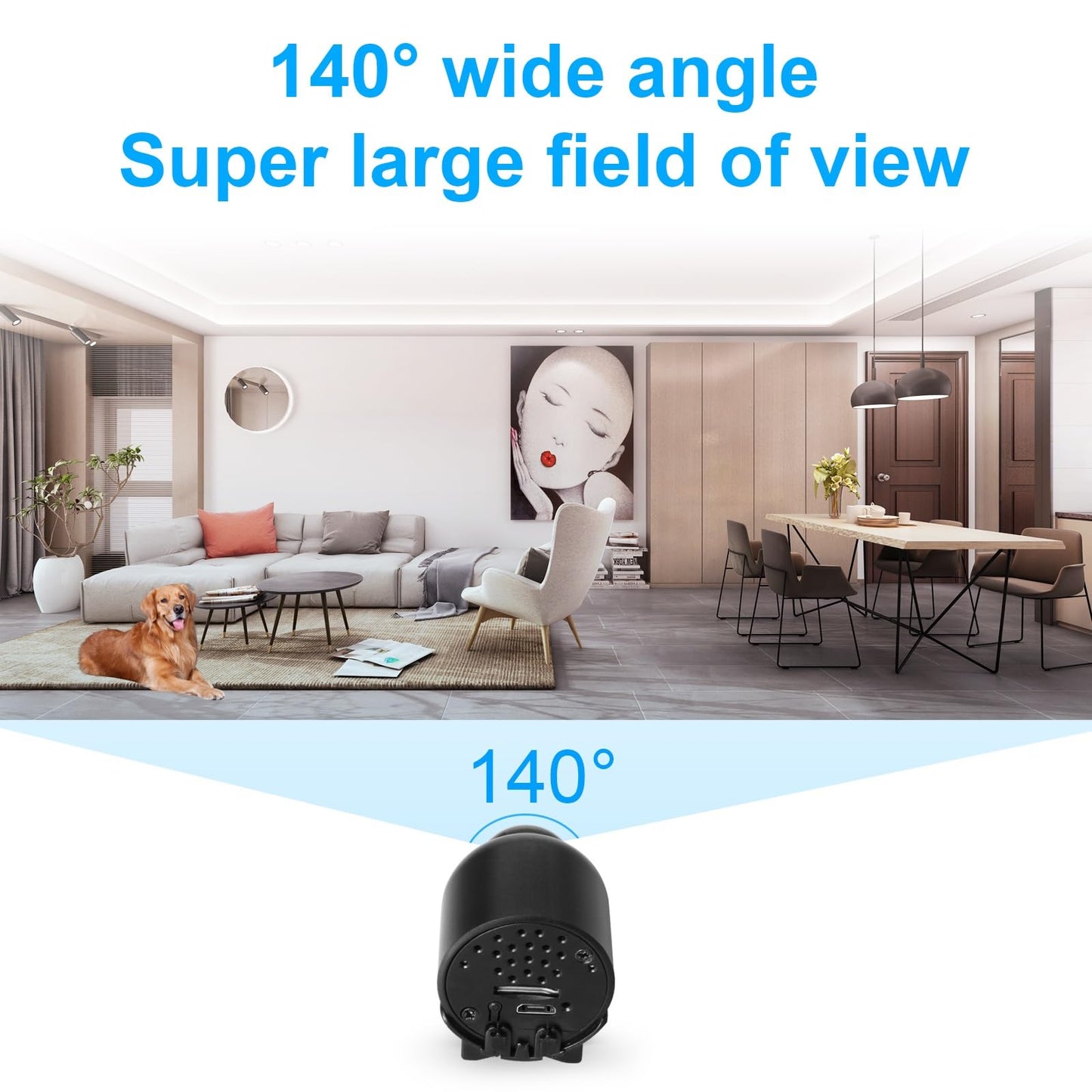 Smallest Wireless WiFi IP Camera,HD1080P Concealed Mini Camera with Video Recording Live Feed,Baby Monitor,Nanny Cam,with Night Vision,Motion Detection,Cloud Storage for Security with iOS Android APP