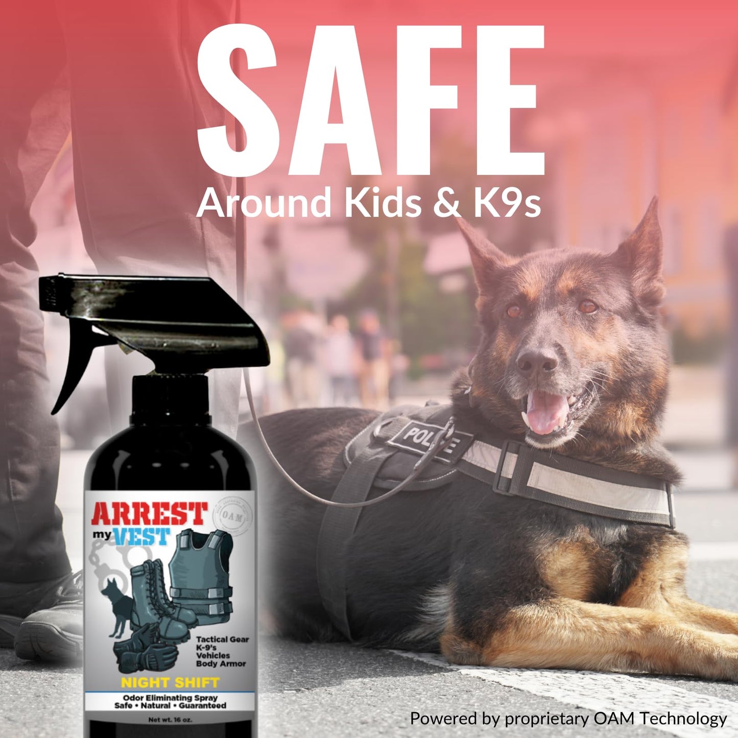 Arrest My Vest Military and Police Grade Odor Eliminating Spray for Body Armor, Tactical Gear. Safe on K9's, ballistic vests and all fabrics including leather - Unscented - 2 16 oz Bottles