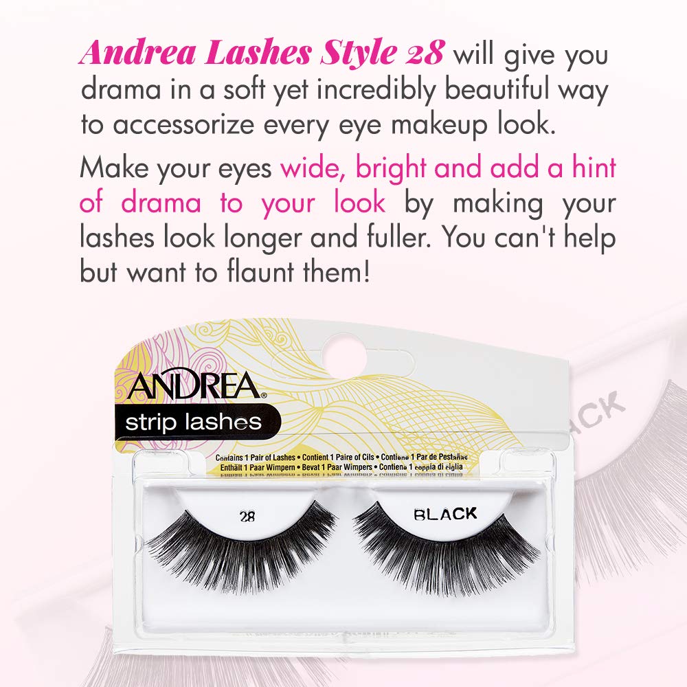 Andrea False Lashes Style 28 - Black 4 pairs