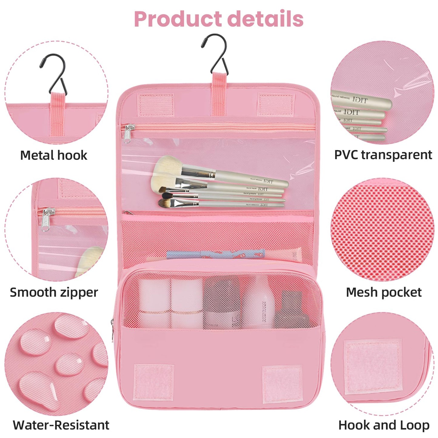 BAGAIL 10 Set Packing Cubes Various Sizes Packing Organizer for Travel Accessories Luggage Carry On Suitcase-Pink
