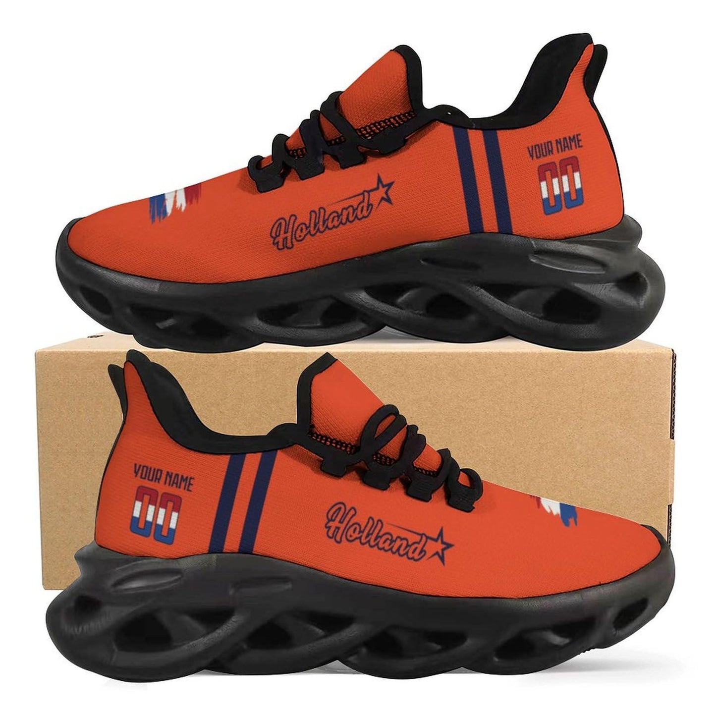 Netherlands National Team Custom Men's Sneakers Soccer Personalized Breathable Fan Gift Name & Number Athletic Gym Slip-on Shoes