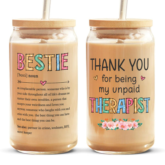 Pawfect House Cool Sister Club Glass Cups With Lids And Straws 16 Oz, Best Friend Birthday Gifts For Women, BFF, Sisters Gifts From Sister, Funny Iced Coffee Cup Gift For Her, Bestie, Big Sis, Sibling