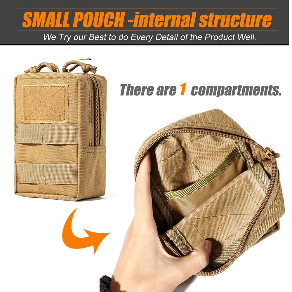 R.SASR Sports Water Bottles Pouch Bag, Tactical Drawstring Molle Water Bottle Holder Tactical Pouches, Travel Mesh Water Bottle Bag Tactical Hydration Carrier (Tan-3Pouch)
