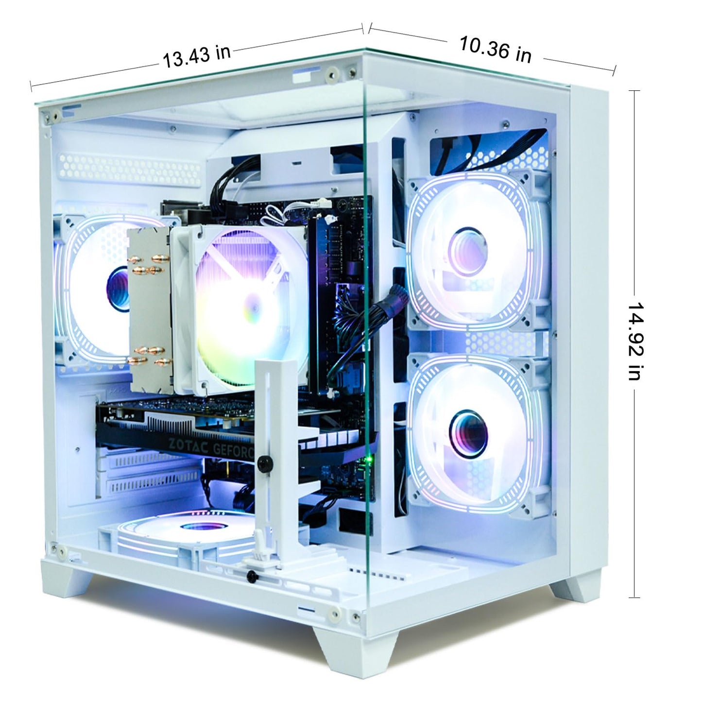 LXZ Gaming PC Desktop, I5-12400F, 2.5GHz, GeForce RTX 3050 6GB, 16GB DDR4 RAM, 1TB NVME SSD, for Gaming and Work, White