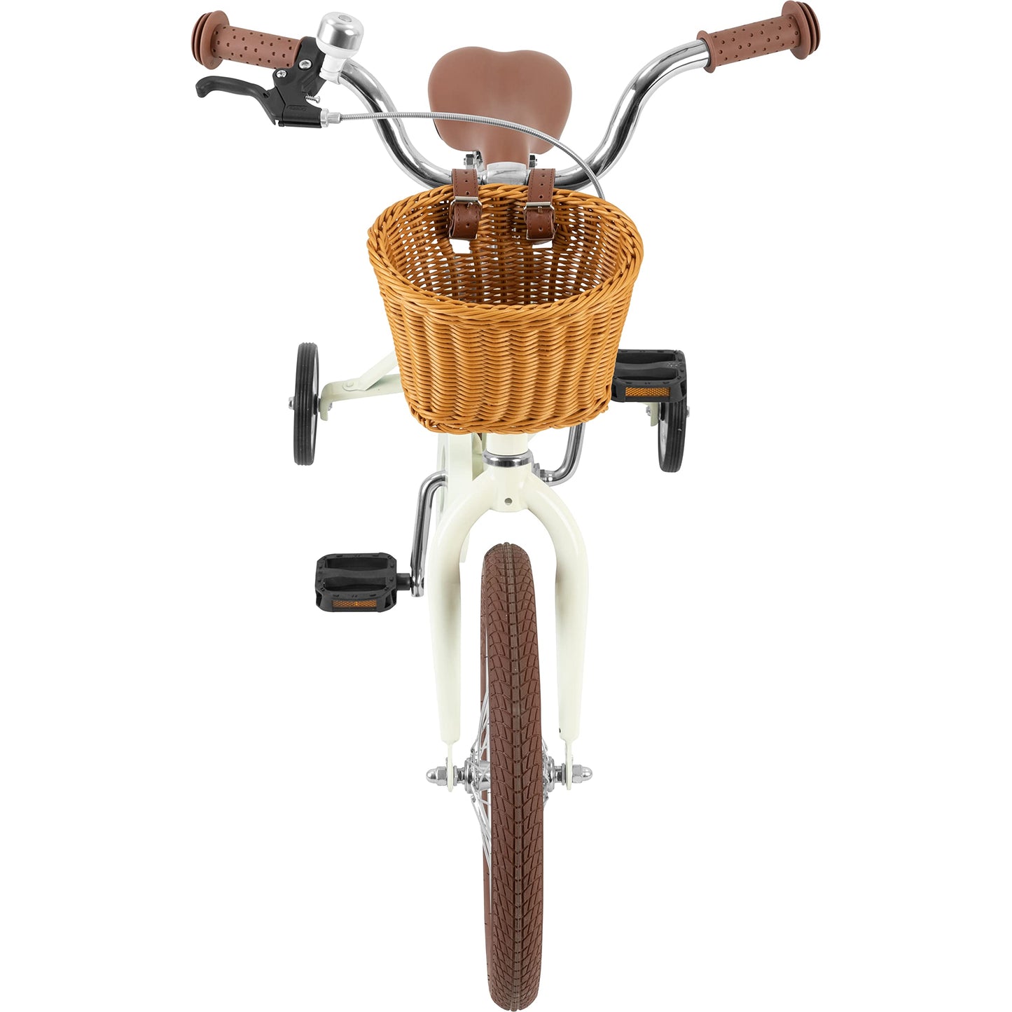Retrospec Beaumont Mini 16in Kids Bike with Training Wheels & Basket - Beginner Bicycle for 4-6 Year Olds, Low-Profile Frame, V-Brakes & Safety Bell