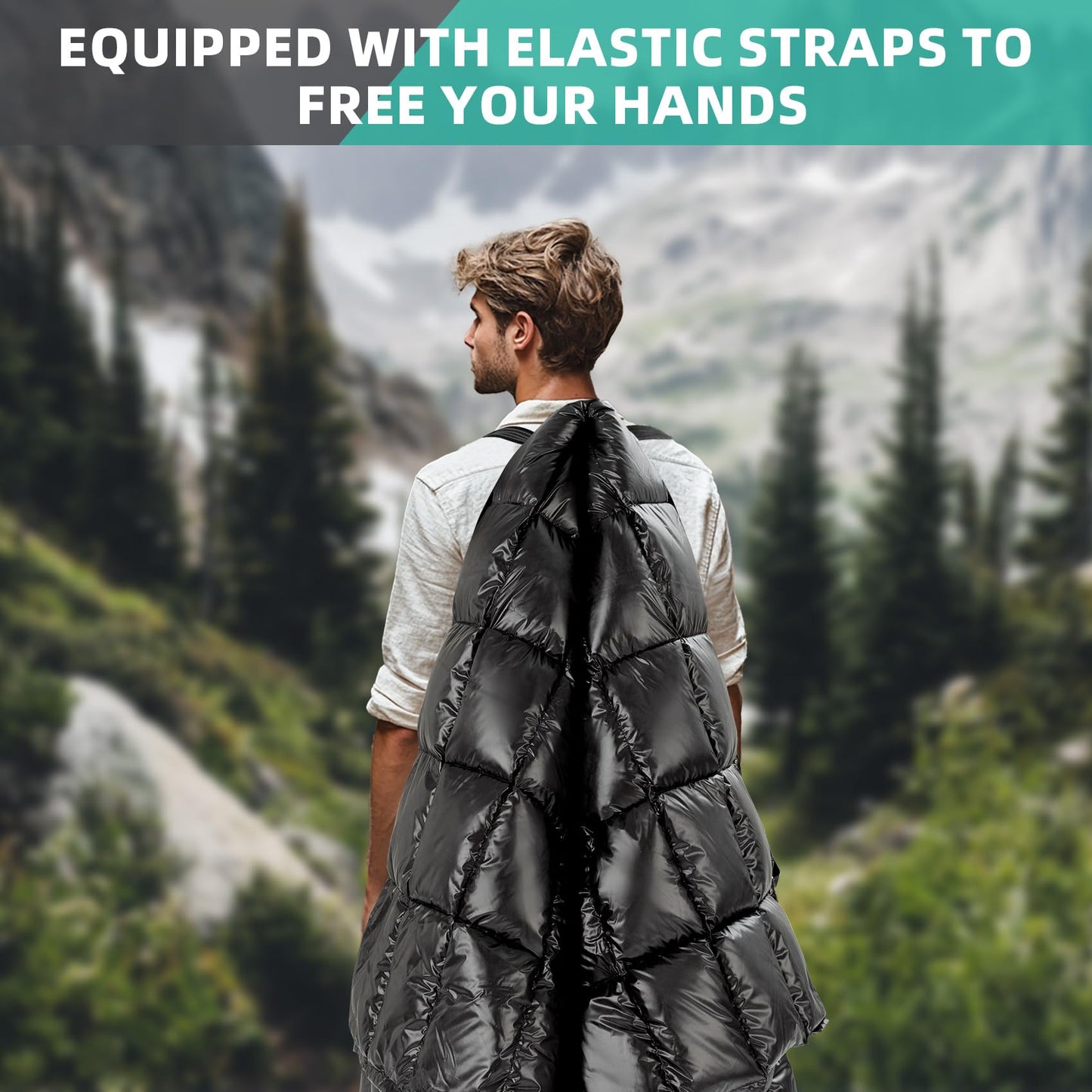 Vihicamp Down Camping Blanket - Packable Lightweight Outdoor Blanket, Warm Compact Backpacking Quilt for Cold Weather, Water-Resistant Puffer Blanket, Ideal for Travel, Hammock, Outdoor Adventures