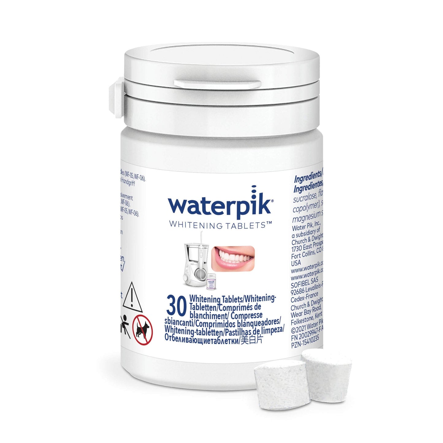 Waterpik Aquarius Water Flosser with 10 Settings, 7 Tips, ADA Accepted Black WP-662 Bundle with Waterpik Fresh Mint Whitening Refill Tablets 30 Count WT-30