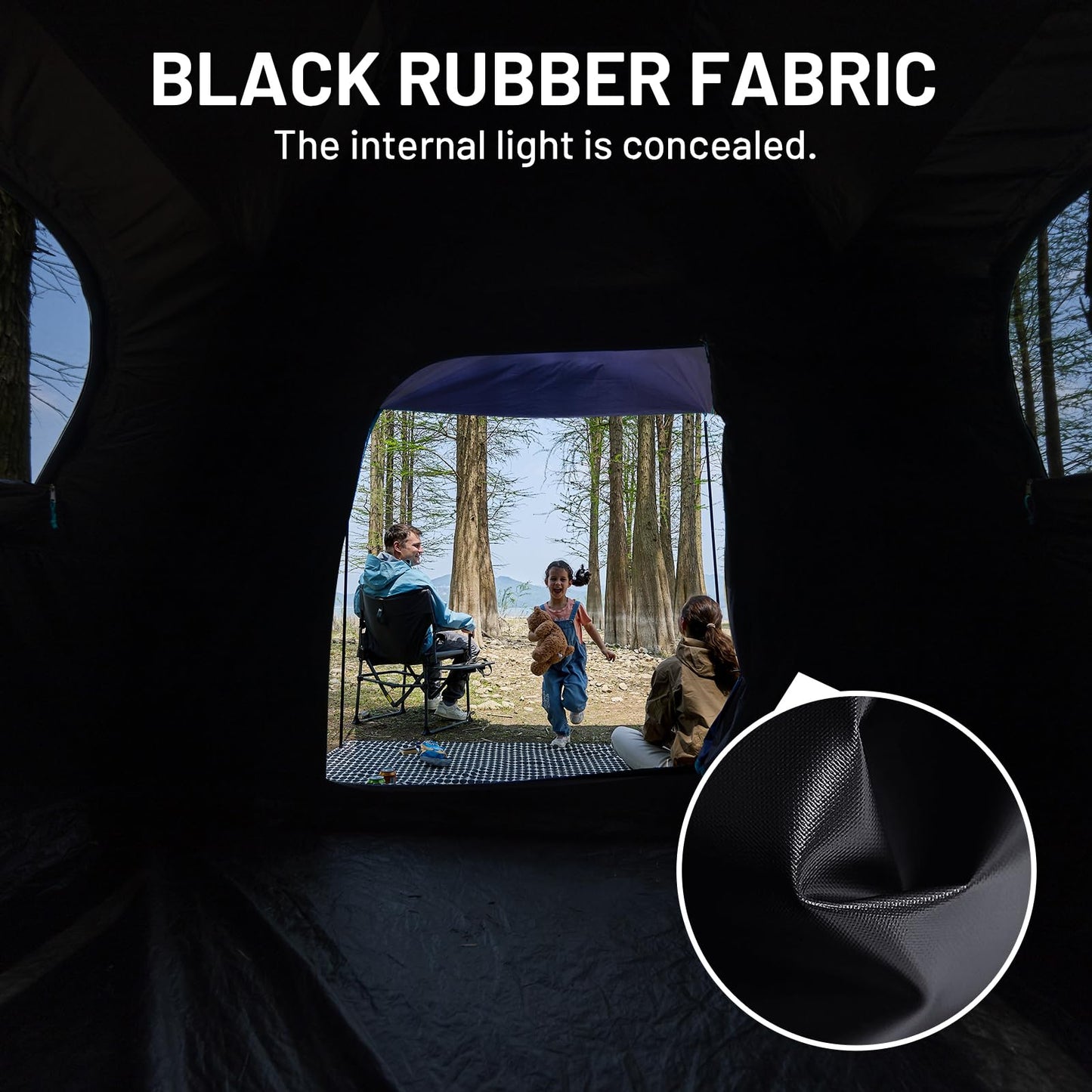 TIMBER RIDGE 5-6 Person Blackout Camping Tent, 60s Easy Setup Instant Cabin Tent for Family with Rainfly, Water-Resistant, 9' x 9' x 72" for Outdoor Adventures Gatherings