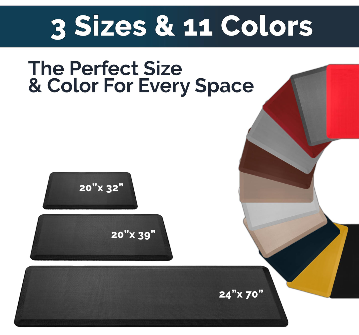 ComfiLife Anti Fatigue Floor Mat – 3/4 Inch Thick Kitchen Mats for Floor, Standing Desk Mat, Kitchen Rug – Comfort at Home, Office – Durable – Stain Resistant – Non-Slip Bottom (20" x 32", Charcoal)