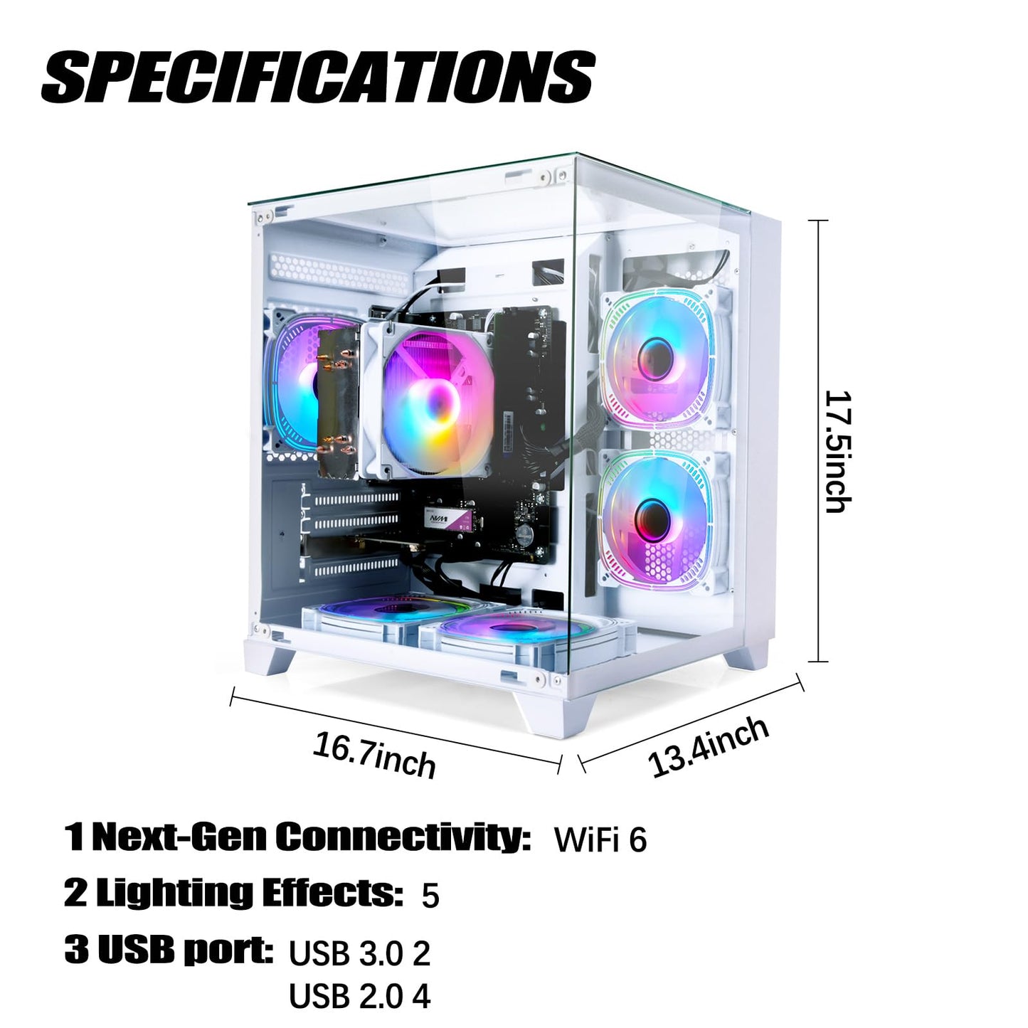 LXZ Desktop Computer, R5 5600G, 4.4GHz, 16GB DDR4, 1TB NVMe SSD