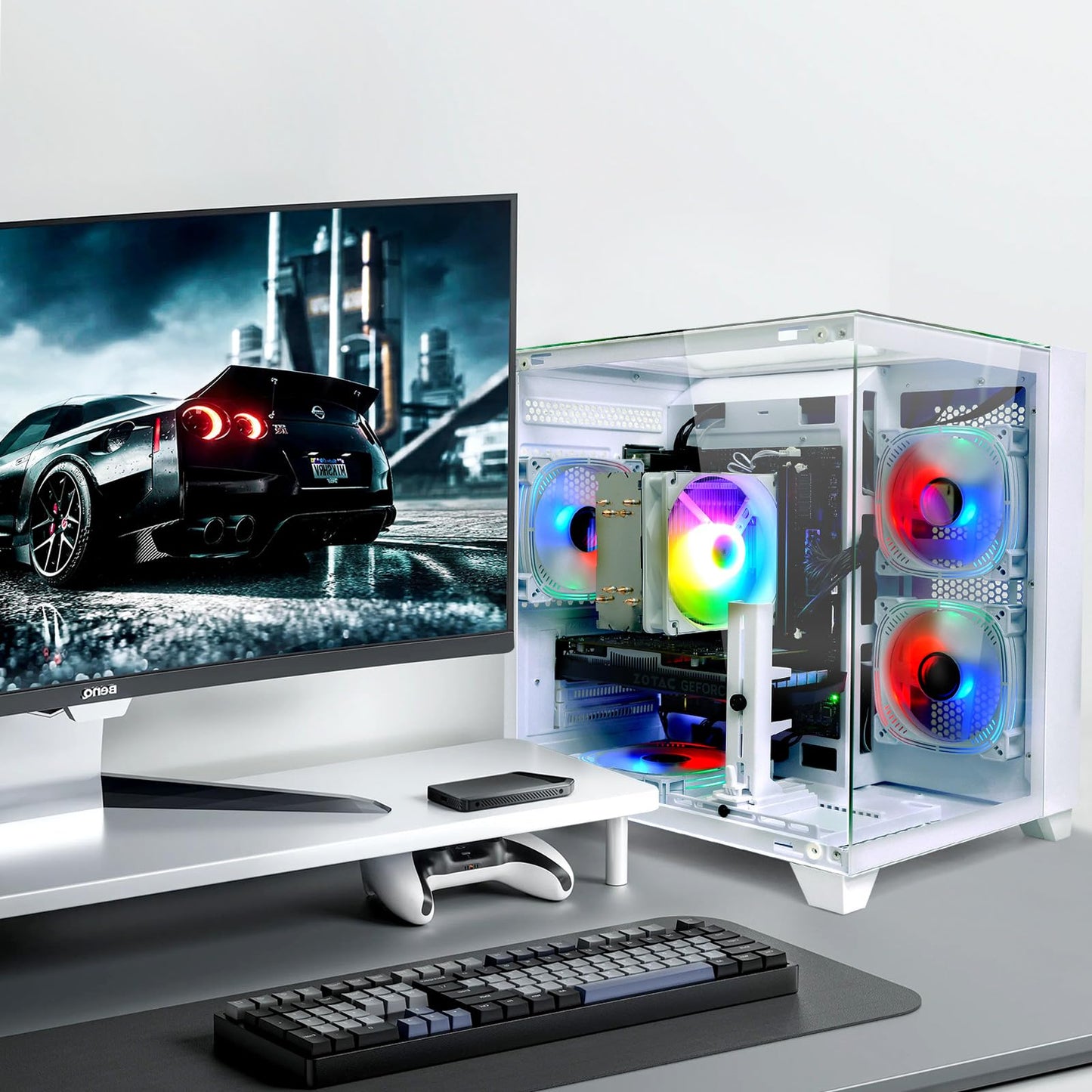 LXZ Gaming PC Desktop, I5-12400F, 2.5GHz, GeForce RTX 3050 6GB, 16GB DDR4 RAM, 1TB NVME SSD, for Gaming and Work, White