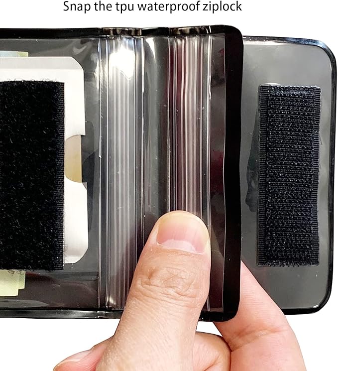 Armband Waterproof wallet Floating Surf Car Key Fob Case Beach dry bag ankle Waterproof Pouch Holder For GPS Key Money Credit Vaccine Card Driver License ID Badge (Black)