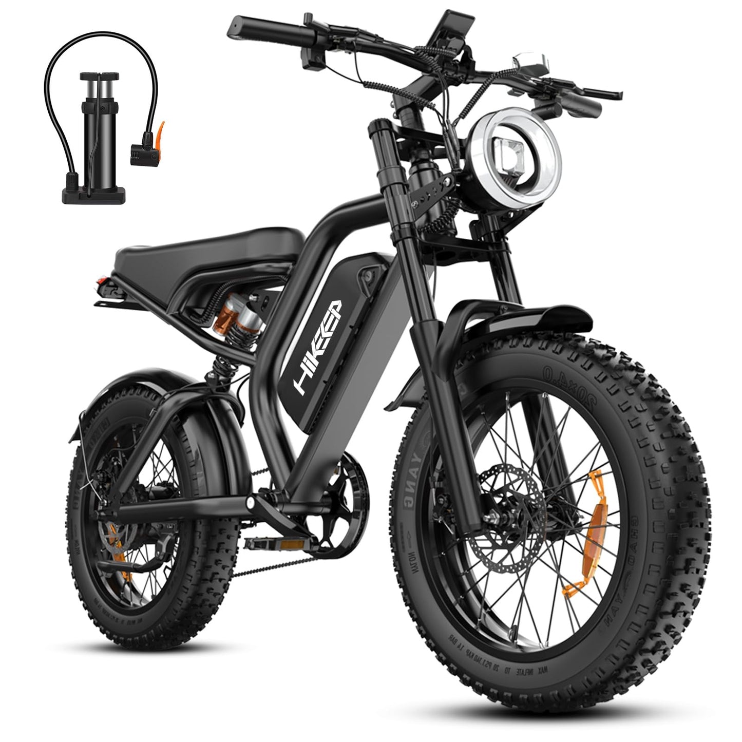 Electric Bike for Adults - K6 20 x 4 Inch Fat Tire, 750W/Peak 1500W Motor, 48V15AH Detachable Battery, 4 Riding Modes Electric Dirt Bike, 7 Speed Electric Motorcycle, 28MPH UL 2849 Certified