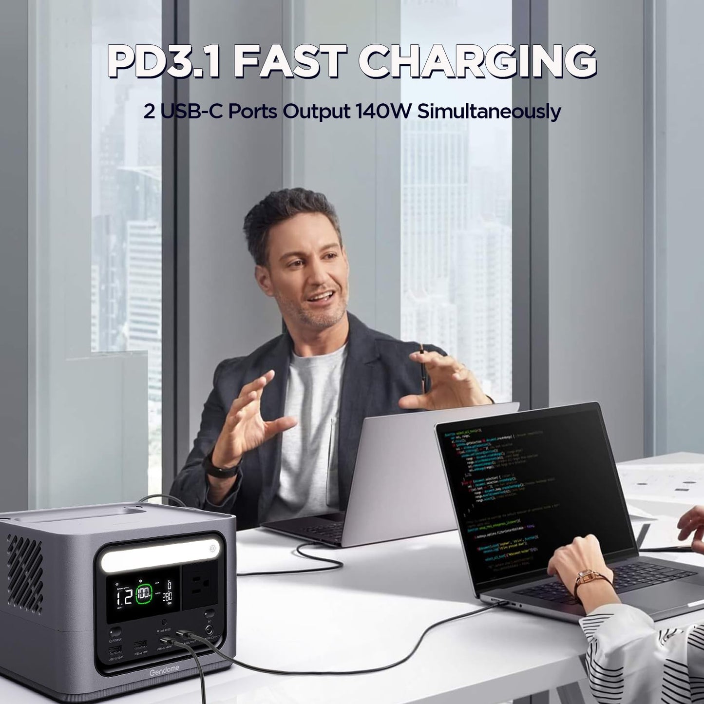 Go 300 Portable Power Station, 288Wh LiFePO4 Battery with 300W AC Outlet, Dual 140W USB-C Ports PD 3.1 Fast Charging, Solar Generator for Home Backup, Outdoor Camping, Travel, and Emergencies