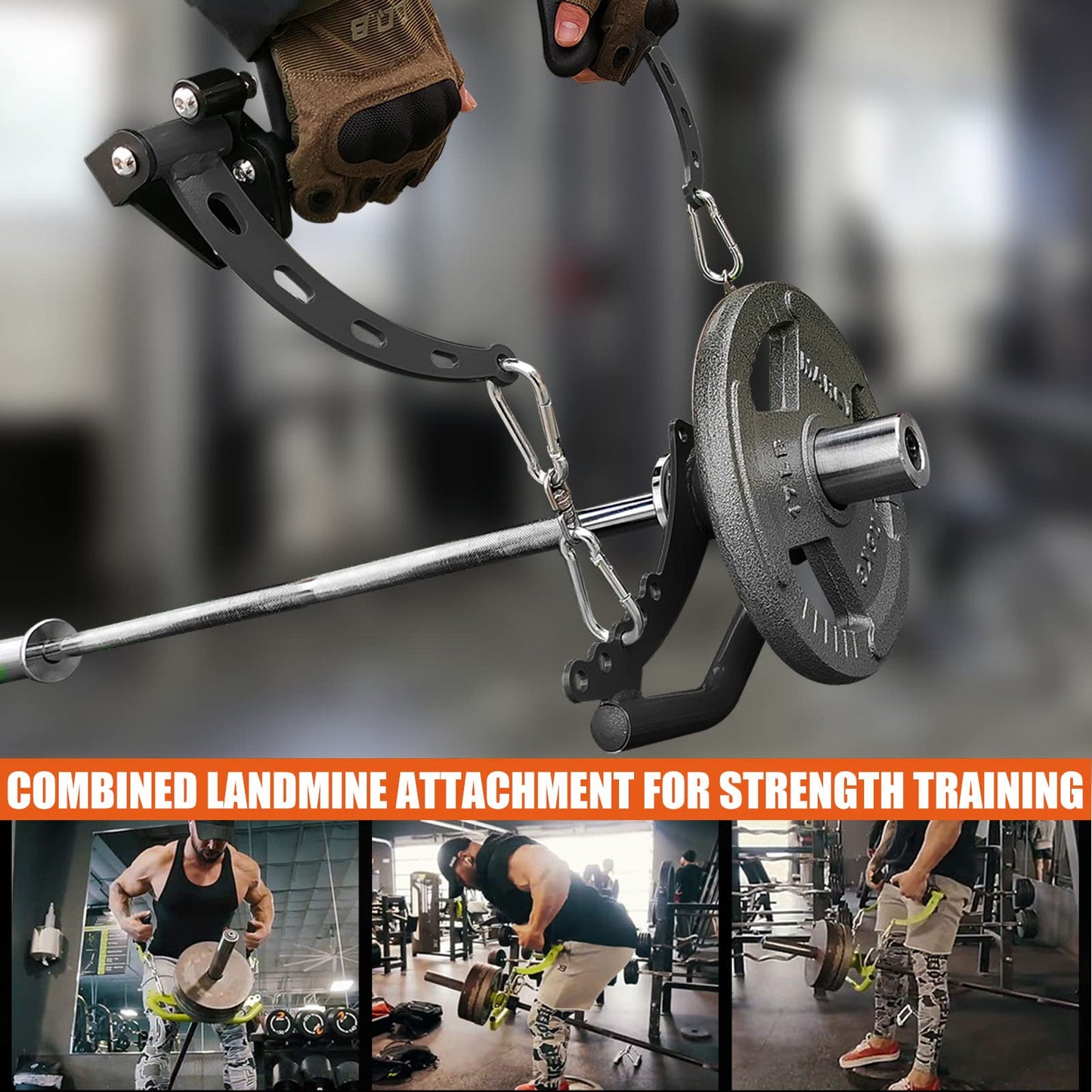 Home Gym Fitness Spreader Bar, Multi-Grip Wide Lat Pull Down Bar, Neutral Grip Handle, Lat Pulldown Attachments Long Bar for Cable Pulley System Machine, T-bar Row Landmine Attachment (SP-B05)