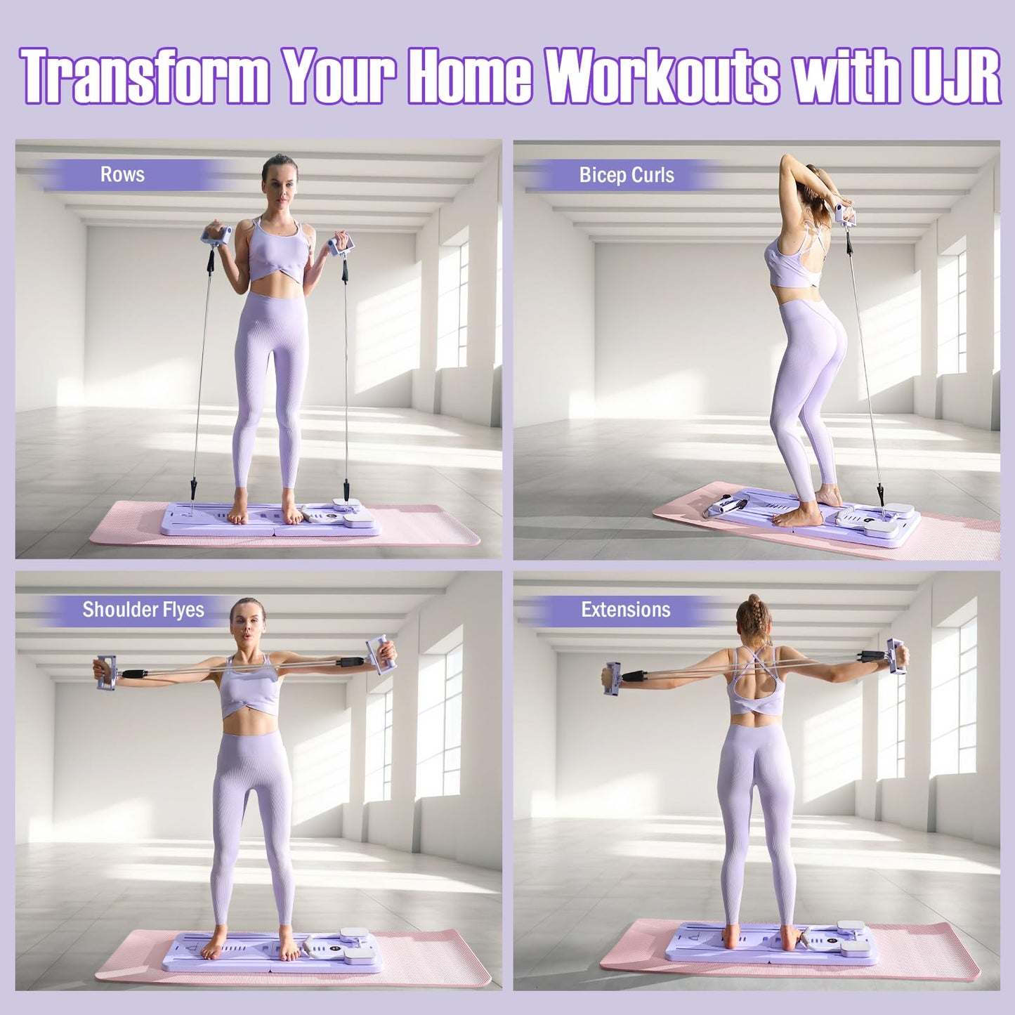 UJR Ab Roller Abs Workout Equipment: Multifunction Automatic Rebound Abdominal Wheel - Foldable Home Gym Exercise Fitness Equipment Push Up Board for Strength Training Core Workout with Knee Pad Timer