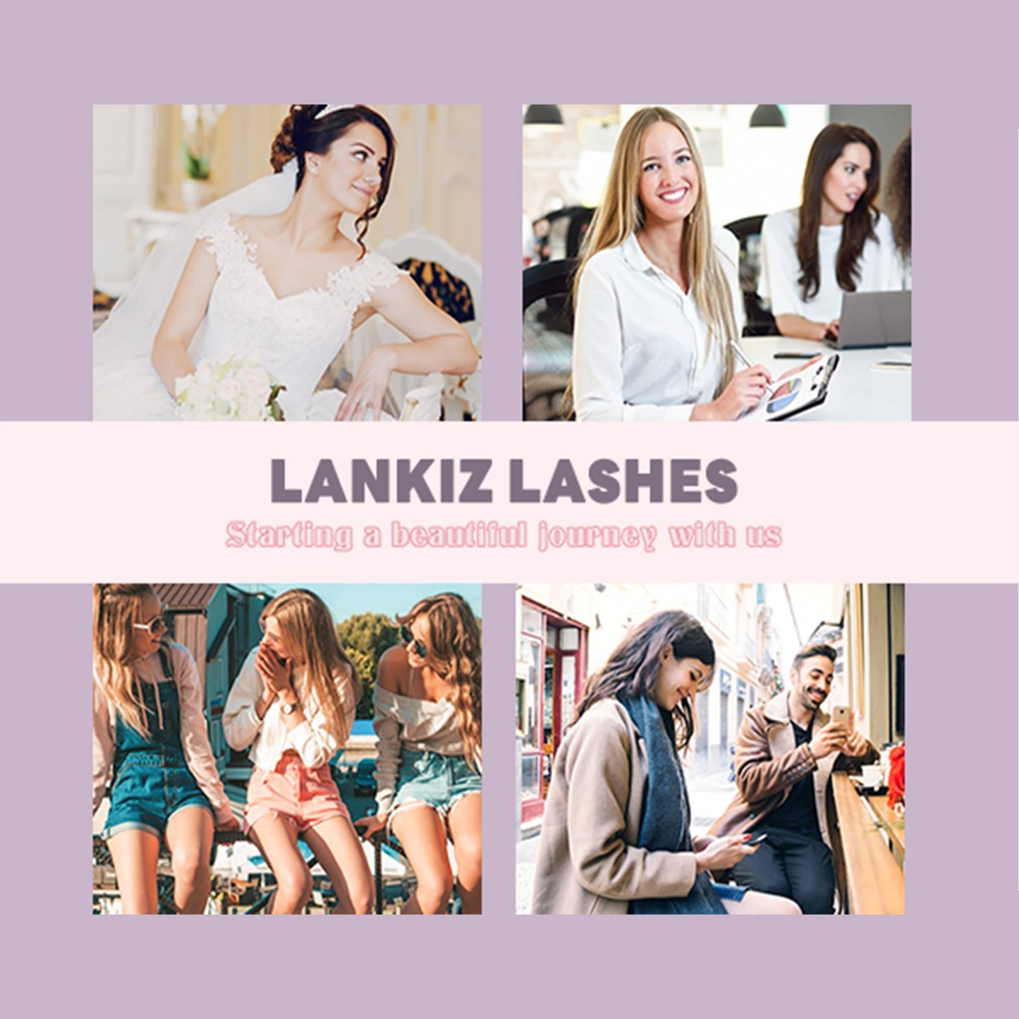 Lash Clusters Kit – LANKIZ Wispy & Fluffy Natural Eyelash Extensions, Invisible Band Individual Lashes Clusters, C+D Curl DIY Lash Extension Kit with Bond & Seal Glue for Beginners (Floral)