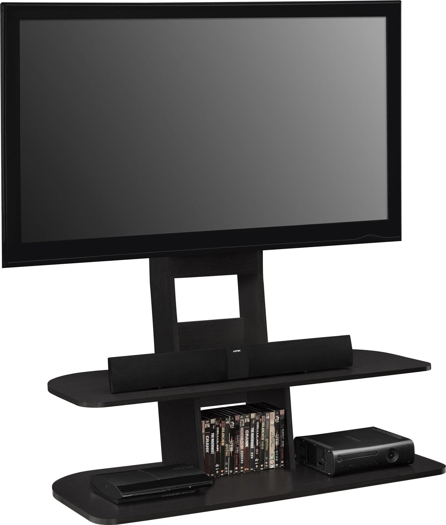 Ameriwood Home Galaxy TV Stand with Mount for TVs up to 65", Black