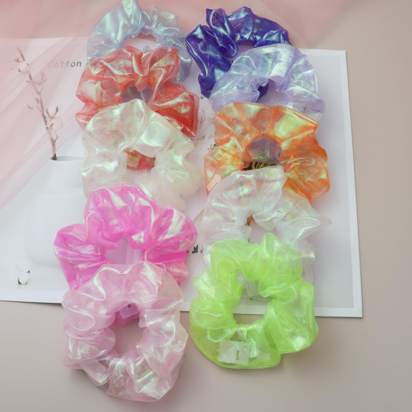 Light Up Scrunchies Party Favor, Easter Gifts LED Scrunchy Hair Ties for Women & Girls Hair 80s, Glow in the Dark Party Supplies Festival Rave Accessories for Neon Glow Party