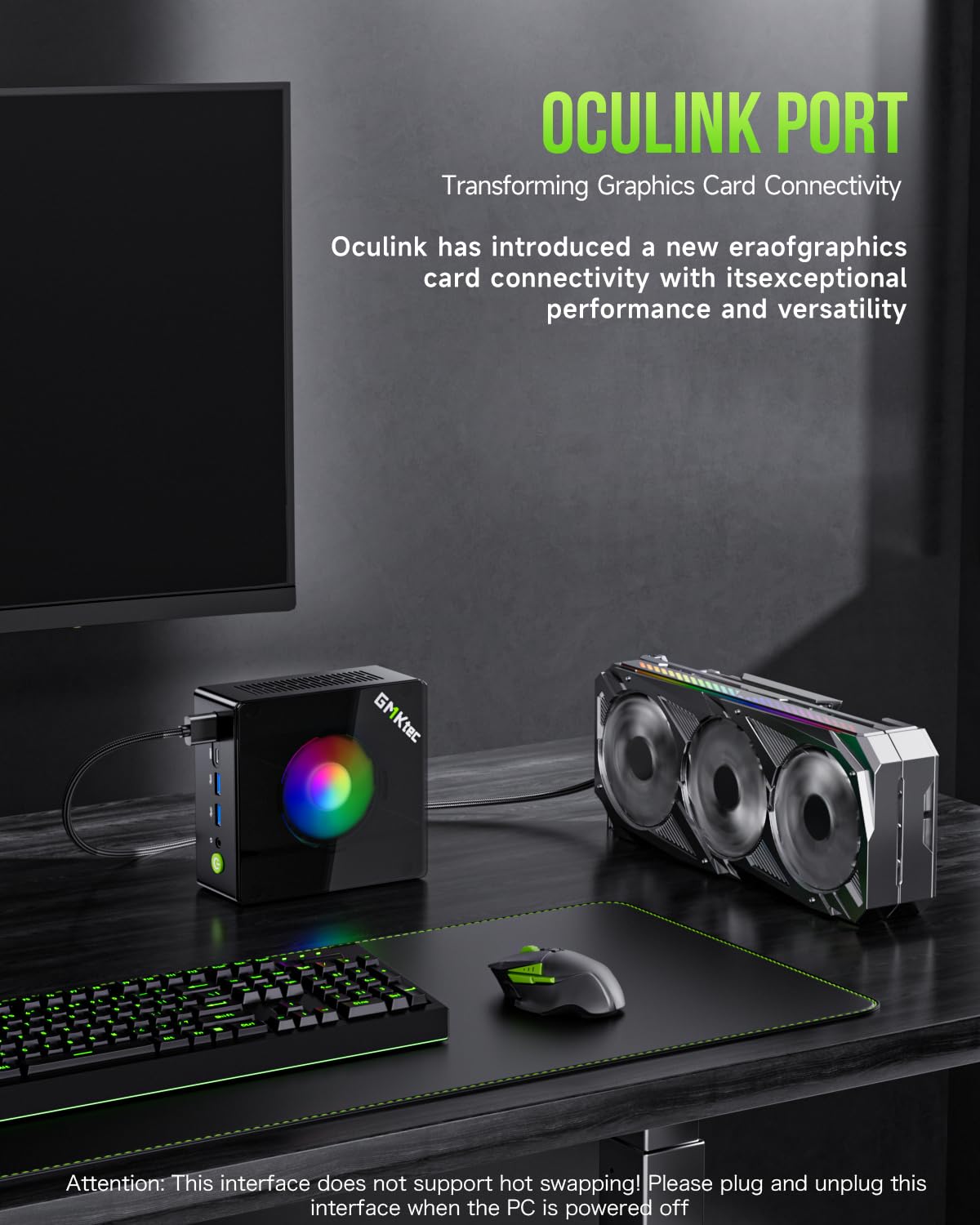 GMKtec Gaming Mini PC AMD Ryzen 9 8945HS (Turbo 5.1GHz) 32GB DDR5 2TB SSD, Computers PC Oculink, Dual NIC LAN 2.5G, WiFi 6, USB3.2, USB-C 4.0, BT5.2, DP, HDMI, Dual Fan Nucbox K11