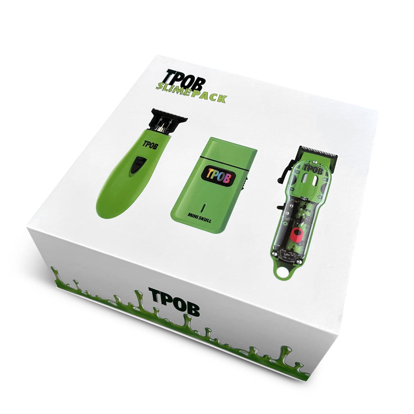 TPOB Slime 2 Barber Hair Clippers Trimmer Shaver Set for Men with Matte Green Case and X Fade Blade