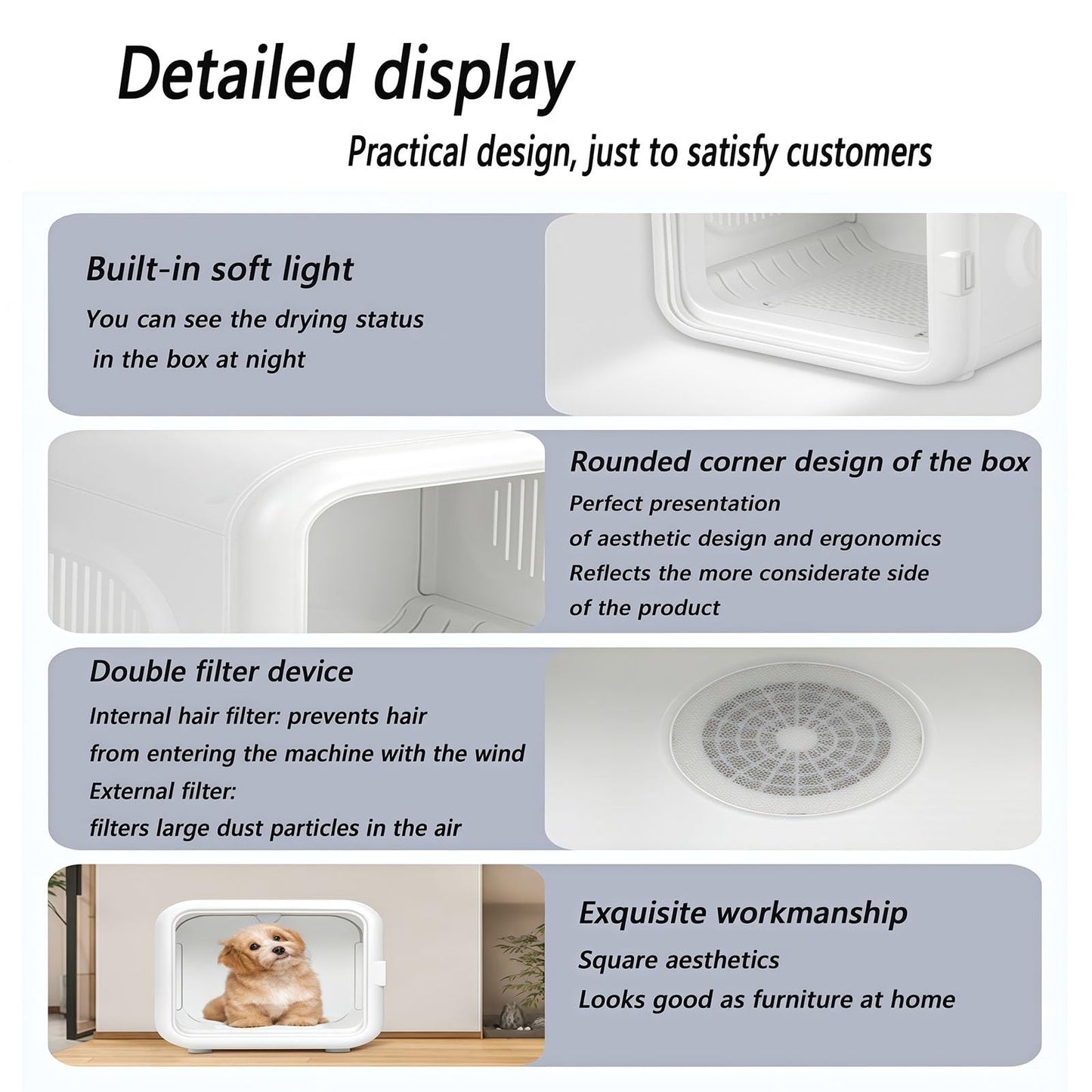 WENMEE Ultimate Pet Dryer Box-Ultra Quiet, Smart Temperature Control, 360° Efficient for Dogs and Cats