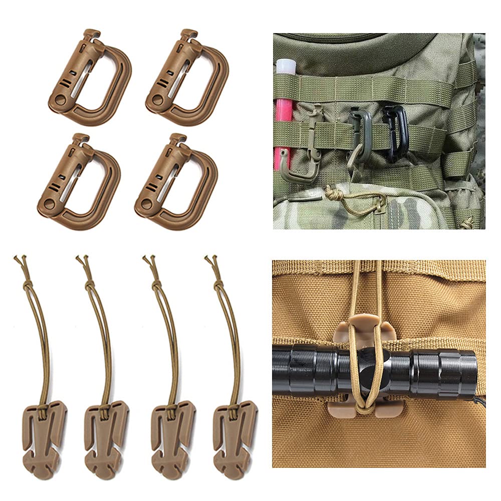 R.SASR Sports Water Bottles Pouch Bag, Tactical Drawstring Molle Water Bottle Holder Tactical Pouches, Travel Mesh Water Bottle Bag Tactical Hydration Carrier (Tan-3Pouch)