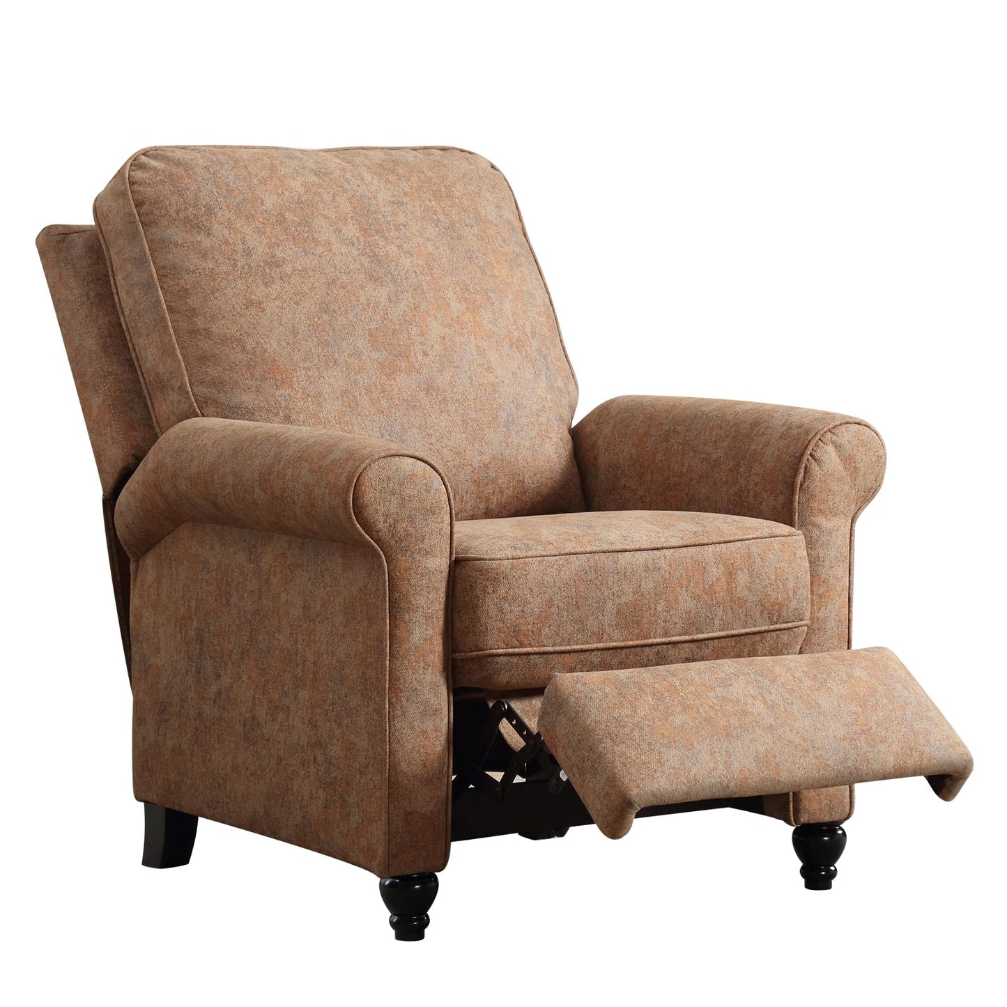 Bonzy Home Recliner Chair Accent Chair Set of 2, Push Back Reclining Chair with Padded Seat, Single Sofa Fabric Recliners for Living Room Bedroom Home Theater, Retro Brown