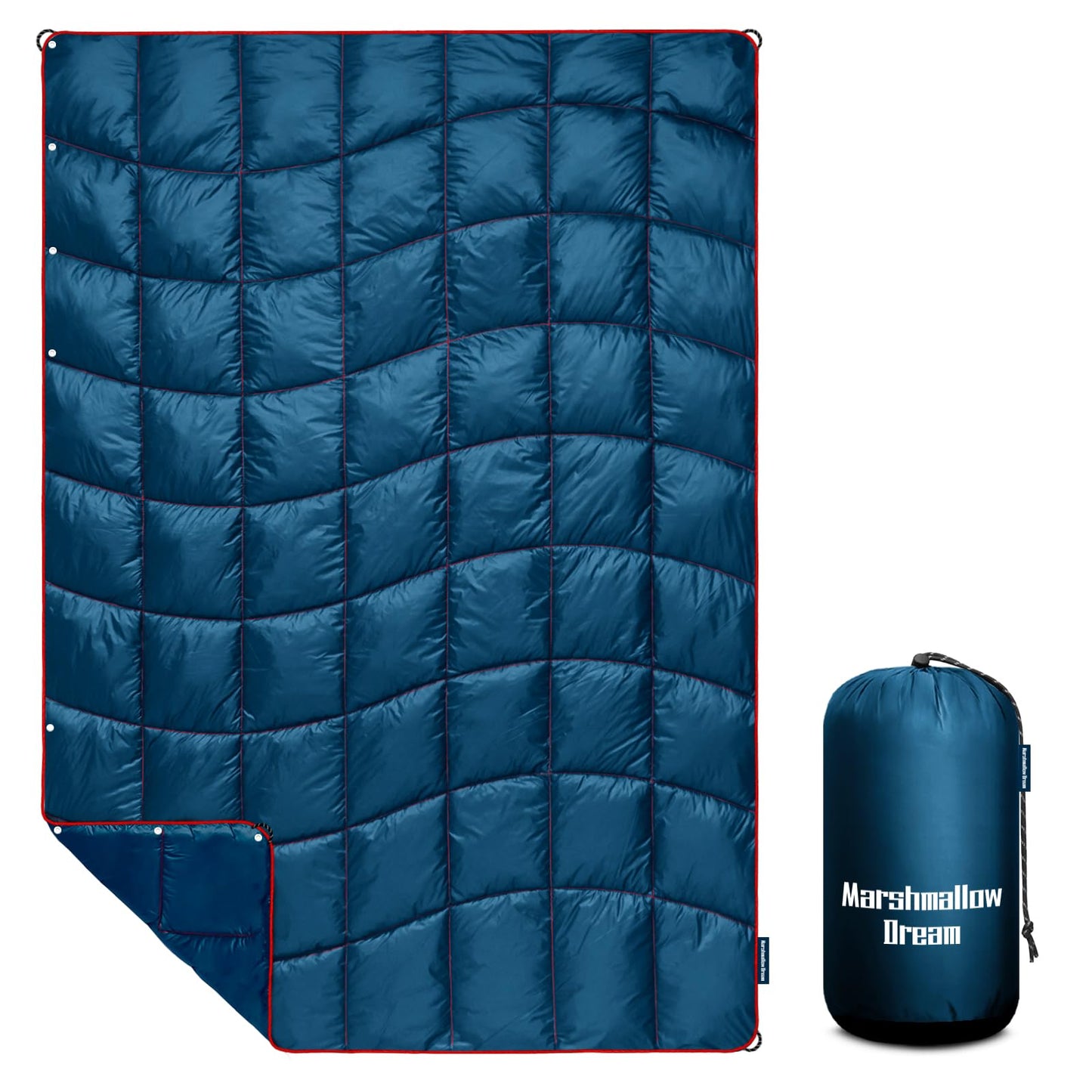 marshmallow dream Camping Blanket, Packable Puffy Blanket Down Alternative Blanket Lightweight Windproof Water Resistant for Outdoors,Hiking, Backpacking,Beach,Car,Picnic,Stadium 39x55in