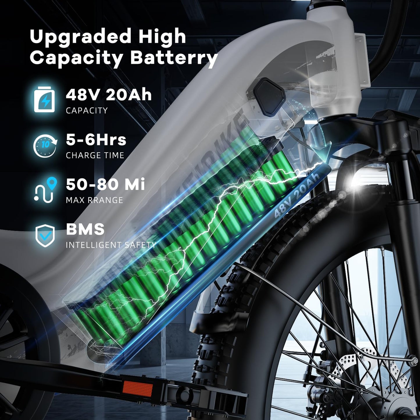 SASIKEIBIKE 1500W Motor Peak Electric Bike for Adults and Teenagers, 48V 20AH Removable Battery Step Thru EBike, 30+MPH, 80 Miles Max Range, 24" Fat Tire Adult Electric Bicycles for 7 Speed