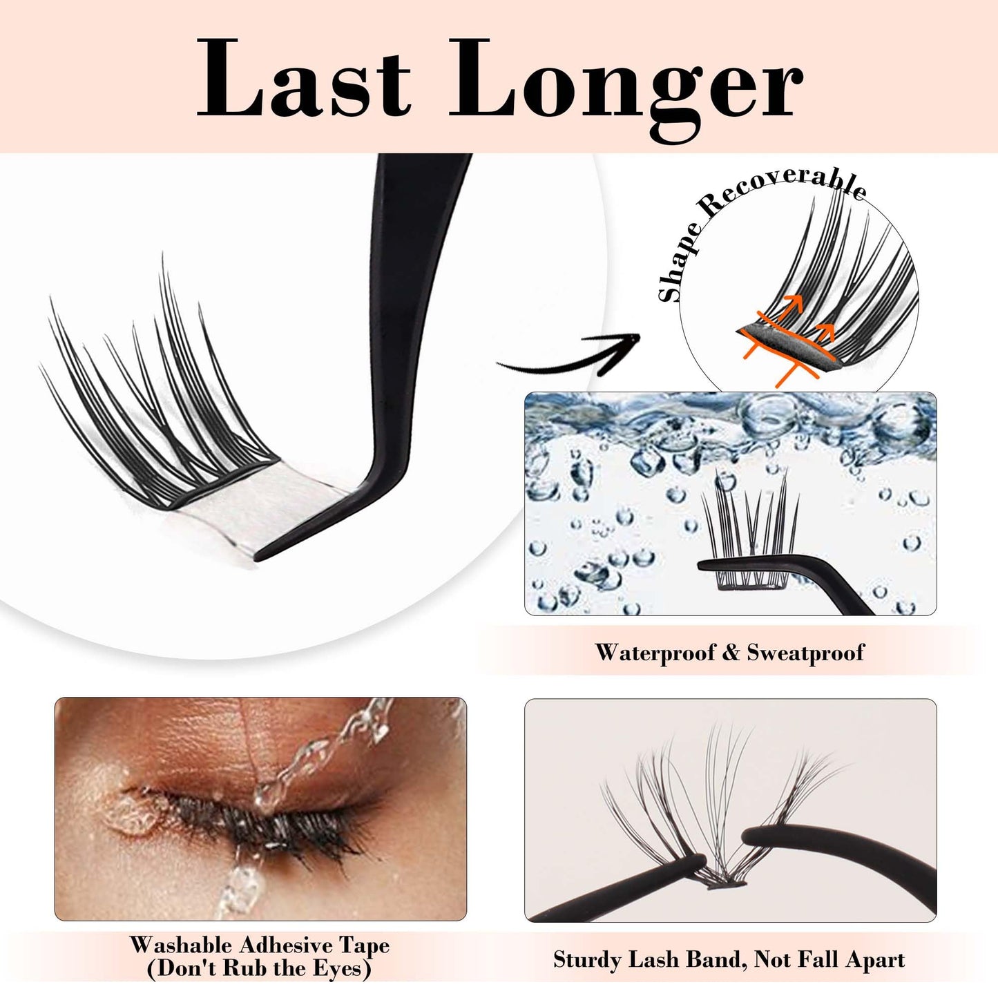 LA MAESII Self Adhesive Lash Clusters, Press-On Lashes No Glue Needed Pre Glued Eyelash Clusters Wispy Cluster Lashes, C Curl Individual Lash Kit, ULTRA-THIN&LIGHT Reusable No Residue(Natural Wispy)
