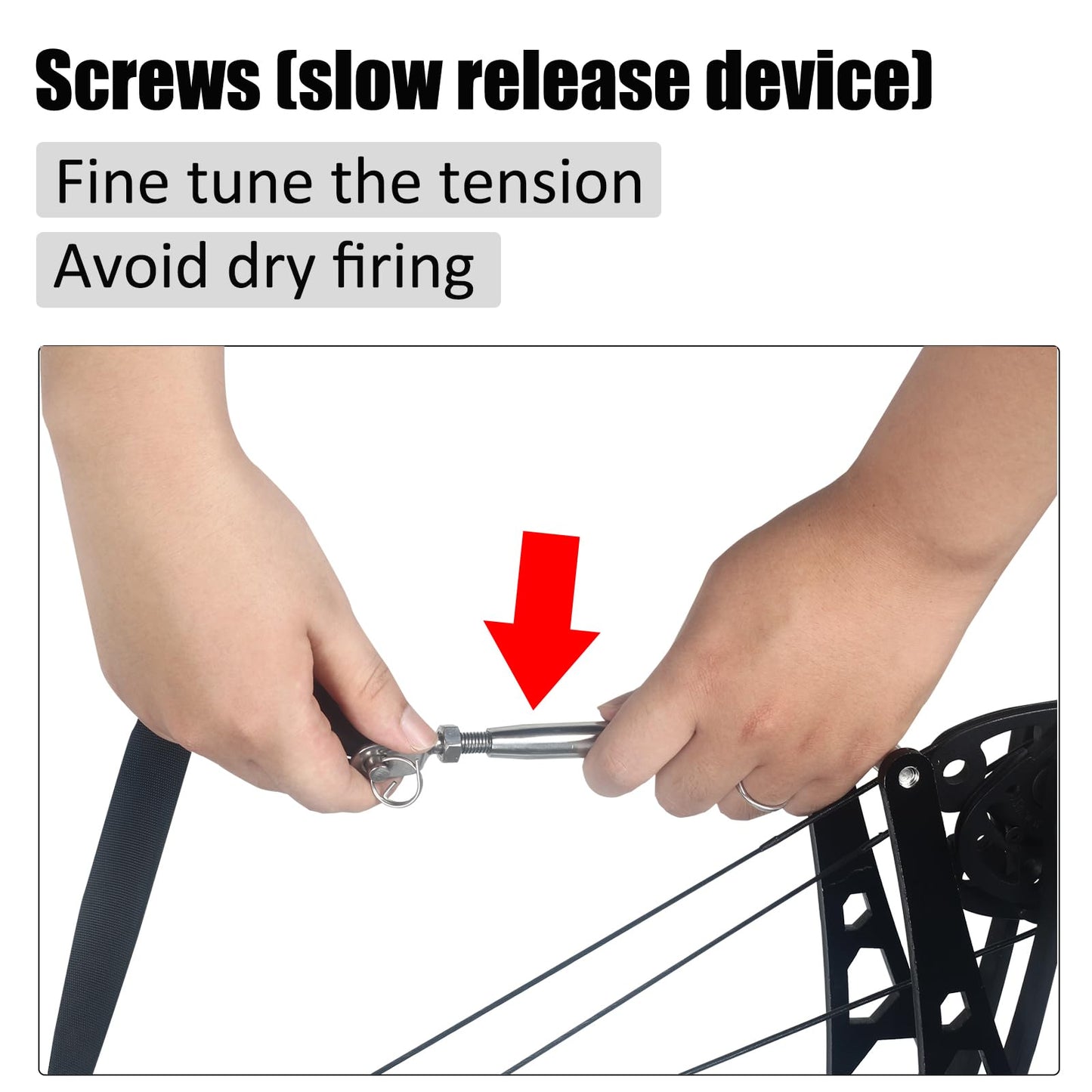 SOPOGER Archery Compound Bow Press - Portable Hand Held Bow Accessories for Compound Bow & Crossbow Aluminum Alloy Ratchet Bow Press Open Tool for Bow String Silencers Replacement (Black)