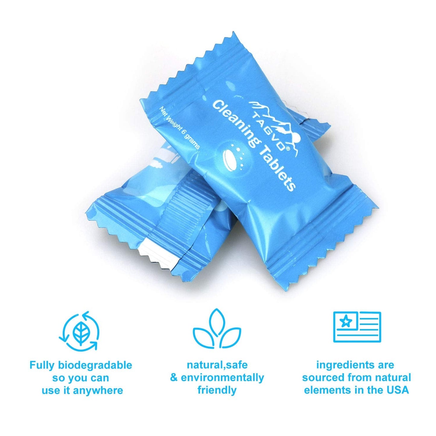 TAGVO 36 Pack Cleaning Tablets for Hydration Bladder - All Natural, Odor Free, Easy Removes Stubborn Stains Cleaning Tabs for Water Reservoir, Sport Water Bottles, Water Bladder, Hydration Backpack