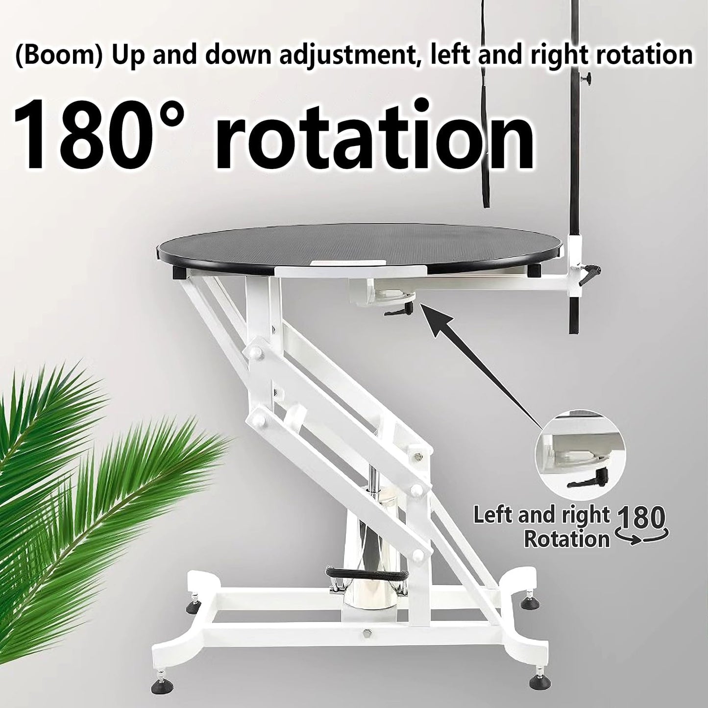 Professional Dog Grooming Table Hydraulic Height Adjustable pet Grooming Table with Adjustable Dog Grooming Arm Non-Slip Rubber Tabletop Dog Washing Station for Cat, Dog