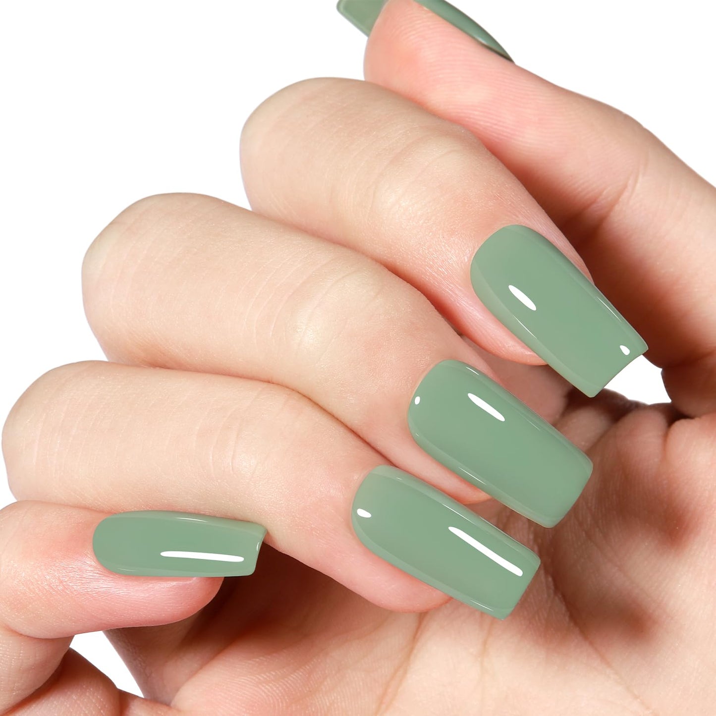 AILLSA Sage Green Gel Nail Polish Pastel Fern Green Gel Polish Olive Color Gel Polish Long Lasting Soak Off U V Gel Nail Art Manicure Salon DIY Saint Patrick's Day Gifts 0.51 Fl Oz/GB124