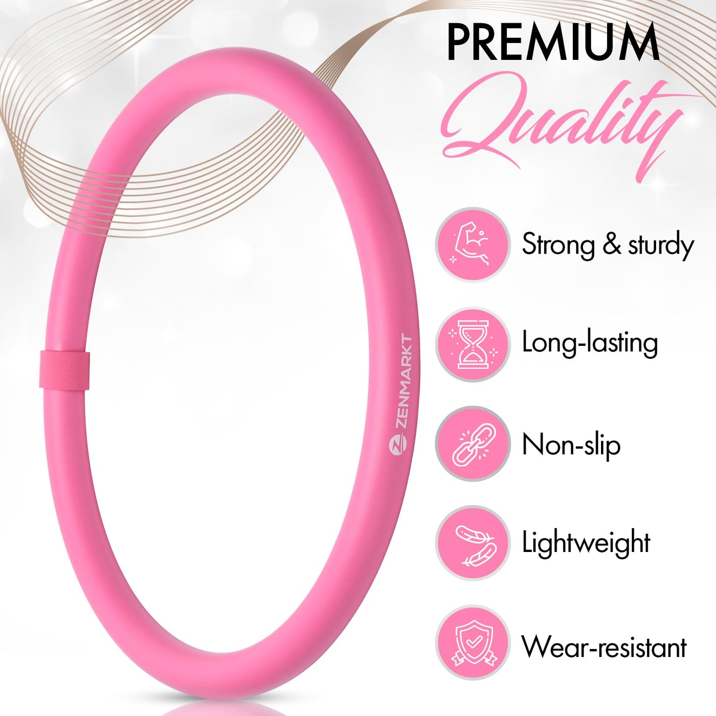 Arm Hoop - Mini Hula Hoop for Adults - Strengthen Arms and Shoulders - Weighted Hula Hoop for Fun Upper Body Exercise - Lightweight and Portable Fitness Equipment for Effective Workouts (Pink)
