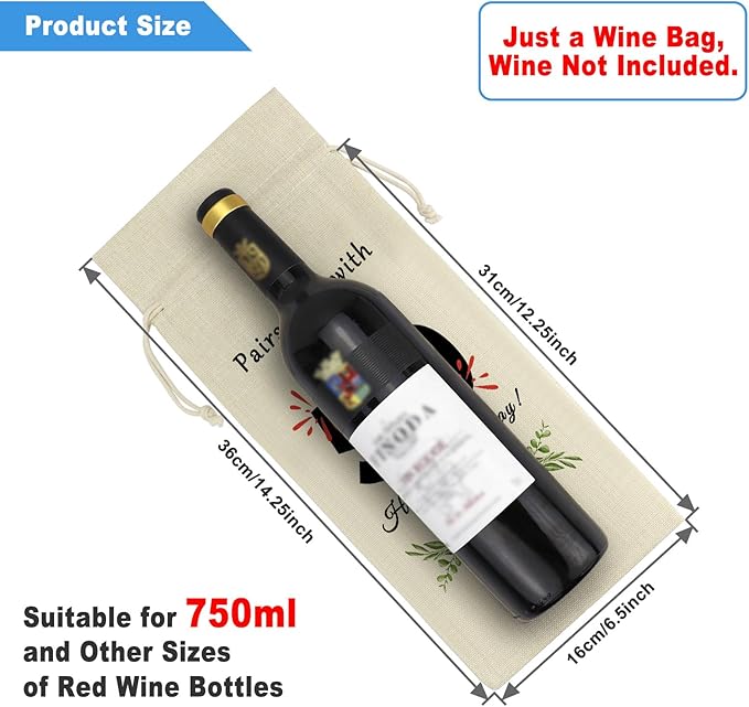 50th Birthday Gift Ideas for Women Men Wine Bag 50 Years Old Birthday Party Decorations Wine Bottle Bag Pairs Well with Turning 50 Happy 50th Fifty Birthday Gift for Dad Mom Husband Wife