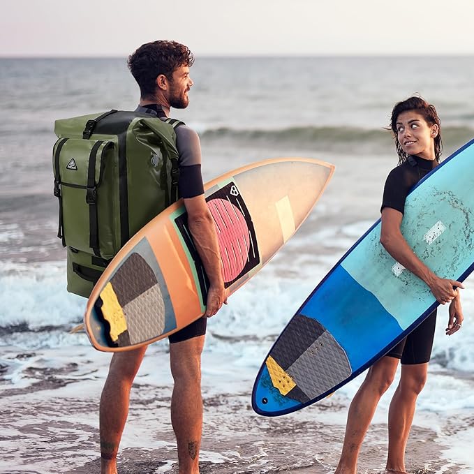 Haimont 100% Waterproof Roll-Top Backpack Heavy Duty Large Capacity IPX7 Dry Bag for Kayaking Rafting SUP Camping, 60/100L