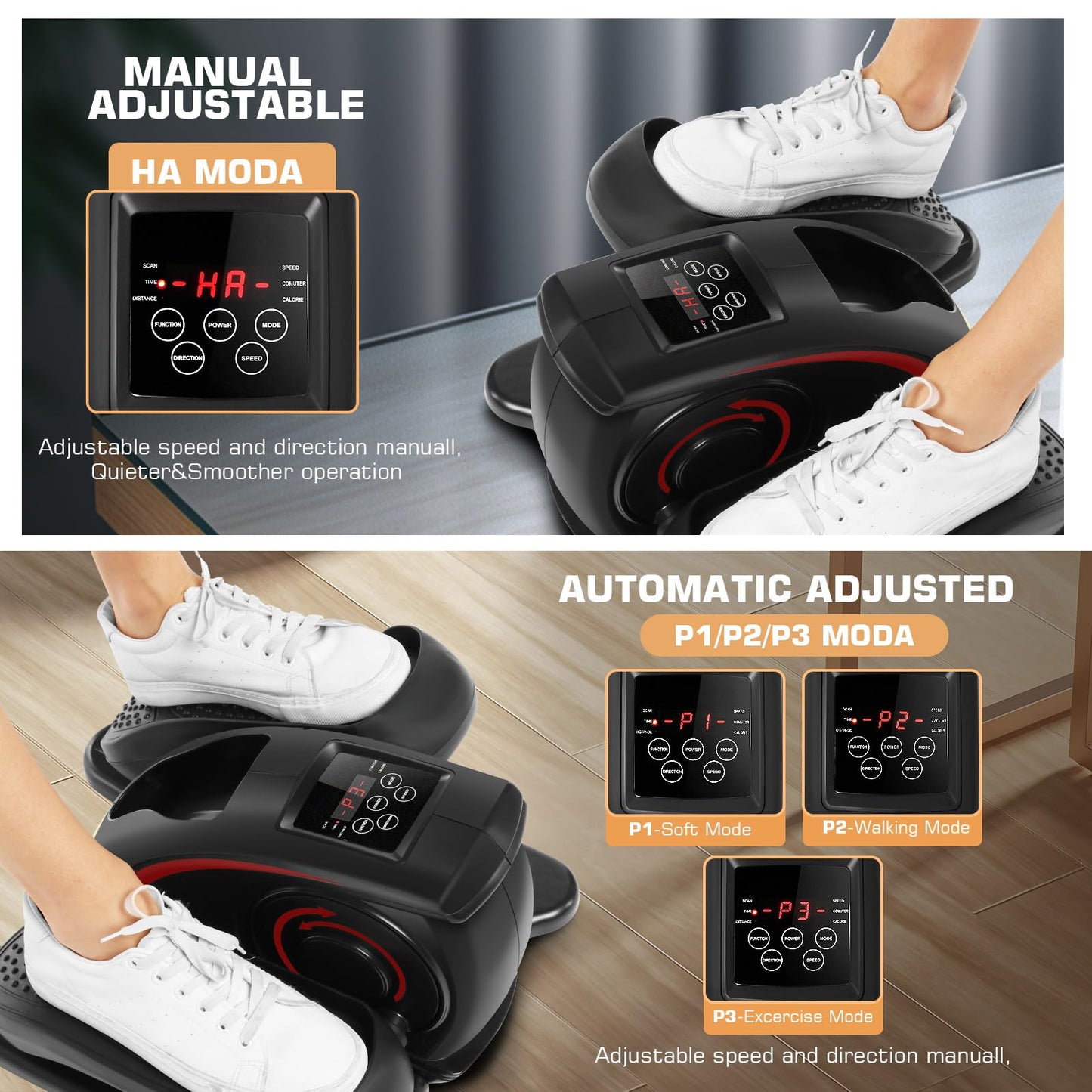 ANCHEER Under Desk Elliptical Machine, Electric Seated Pedal Exerciser, Mini Elliptical Machines for Seniors, LCD Display Monitor, Remote Control, Leg Exerciser for Home (Training Green)