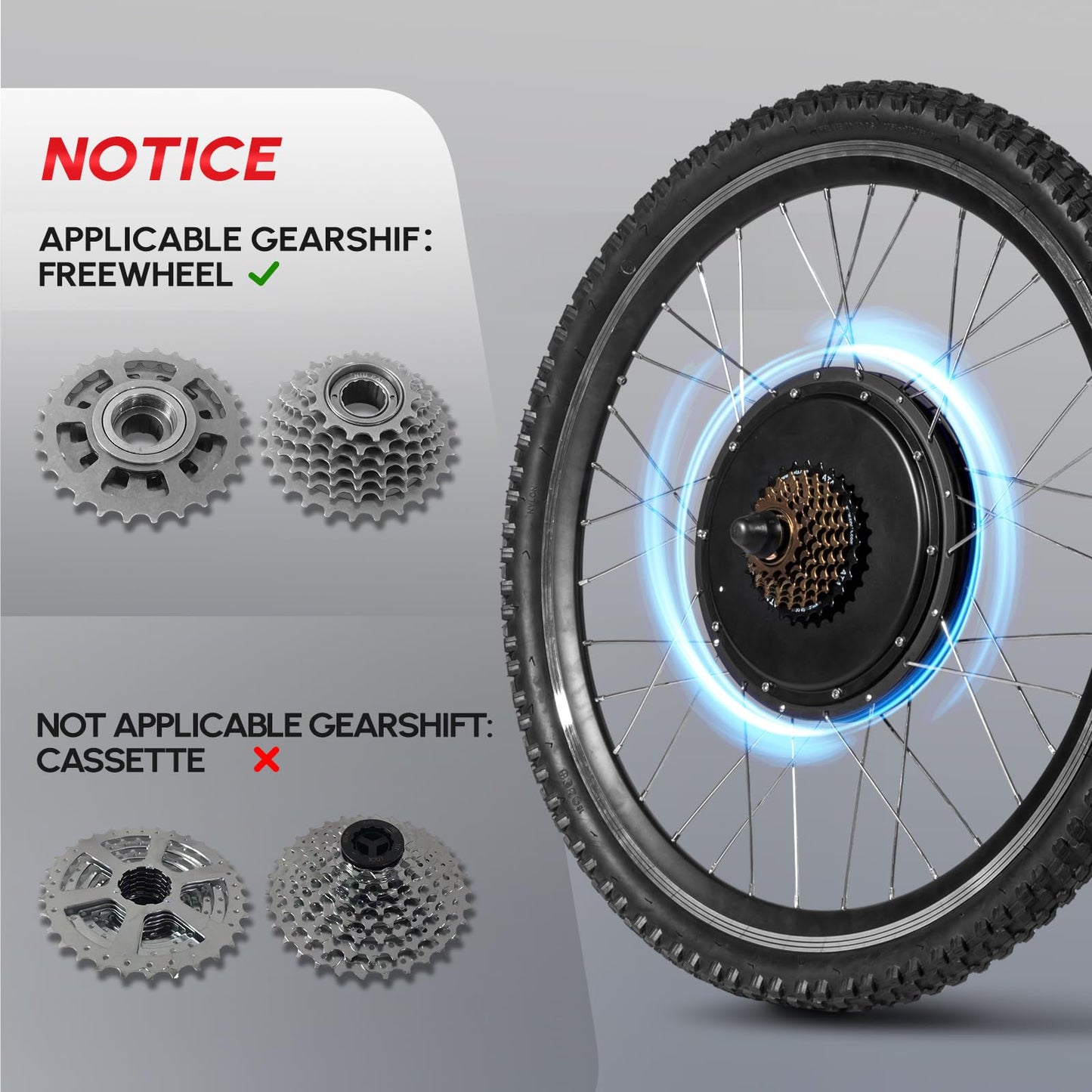 PEXMOR Electric Bike Conversion Kit, 48V 1200W 26" Front Wheel E-Bike Hub Motor Kit, Upgrade 3 Mode Controller w/PAS/Twist Throttle with Battery Indicator Ebike Bicycle Wheel Kit